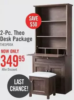 The Brick Theo fold-down desk with bookcase offer