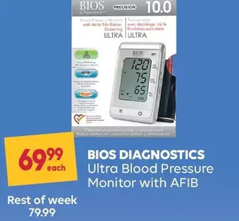 Wellwise by Shoppers Bios diagnostics ultra blood pressure monitor with afib offer