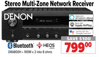 2001 Audio Video Denon stereo multi-zone network receiver offer