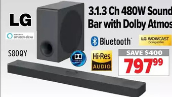 2001 Audio Video Lg 3.1.3 ch 480w sound bar with dolby atmos offer