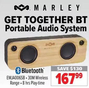 2001 Audio Video Marley get together bt portable audio system offer