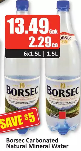 Starsky Borsec carbonated natural mineral water offer