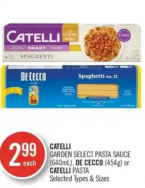 Shoppers Drug Mart Catelli garden select pasta sauce, de cecco or catelli pasta offer