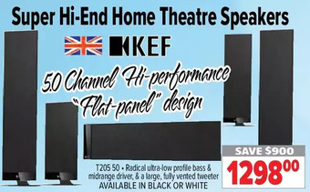 2001 Audio Video Kef super hi-end home theatre speakers offer