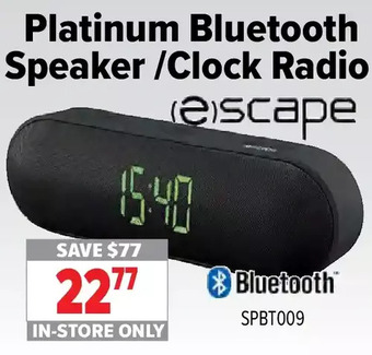 2001 Audio Video Escape platinum bluetooth speaker /clock radio offer
