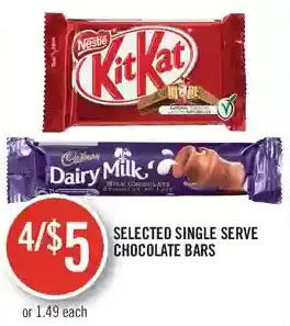 Shoppers Drug Mart Single serve chocolate bars offer