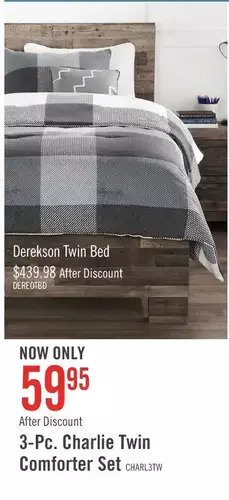 The Brick 3-pc. charlie twin comforter set offer