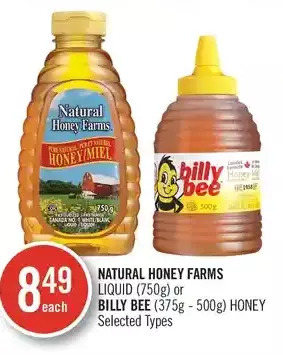 Shoppers Drug Mart Natural honey farms liquid or billy bee honey offer
