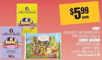 Shoppers Drug Mart Lindt fun friends milk chocolates or laura secord easter egg offer