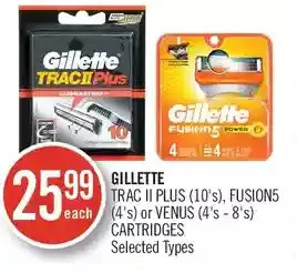 Shoppers Drug Mart Gillette trac ii plus, fusion5 or venus cartridges offer