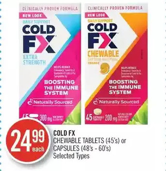 Shoppers Drug Mart Cold fx chewable tablets or capsules offer