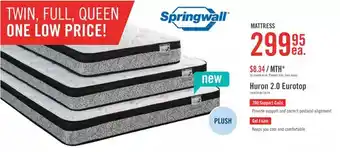 The Brick Springwall mattress huron 2.0 eurotop offer