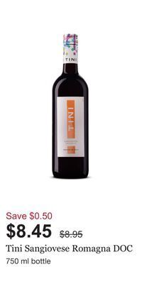LCBO Tini sangiovese romagna doc offer