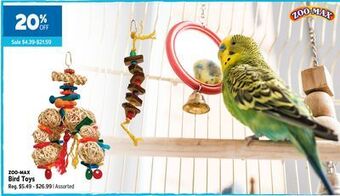 Ren’s Pets Depot Zoo-max bird toys offer