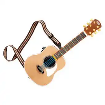 Toys R us My real jam acoustic guitar, toy guitar with case and strap, 4 play modes, and bluetooth connectivity offer