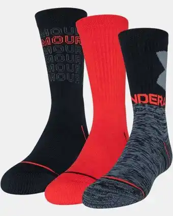 Under Armour Boys' ua phenom crew socks 3-pack offer