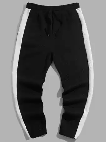 SheIn Shein men contrast side seam drawstring waist sweatpants offer