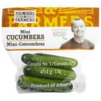 Calgary Co-op Founders & farmers mini cucumbers offer