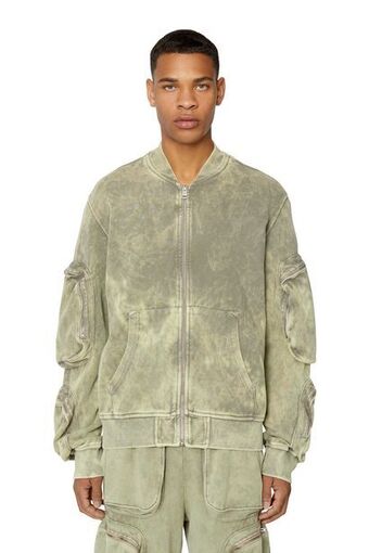 Diesel Sweat jacket in treated ribbed cotton offer