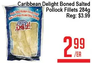 Skyland Foodmart Caribbean delight boned salted pollock fillets offer