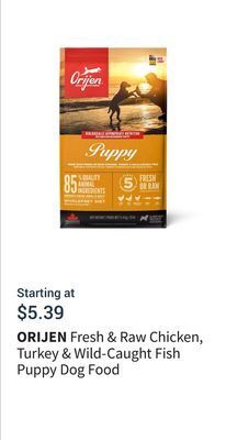 Petvalu Fresh & raw chicken, turkey & wild-caught fish puppy dog food offer