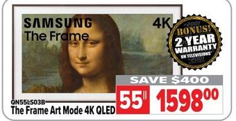 2001 Audio Video Samsung the frame art mode 4k qled offer