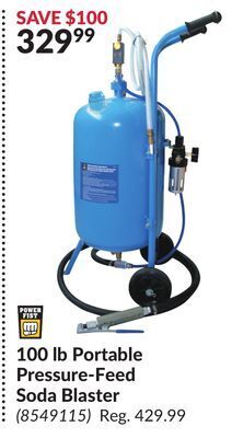 Princess Auto 100 lb portable pressure-feed soda blaster offer