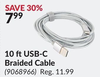 Princess Auto 10 ft usb-c braided cable offer