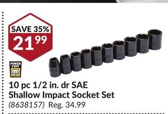 Princess Auto 10 pc 1/2 in. dr sae shallow impact socket set offer