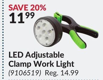 Princess Auto Led adjustable clamp work light offer