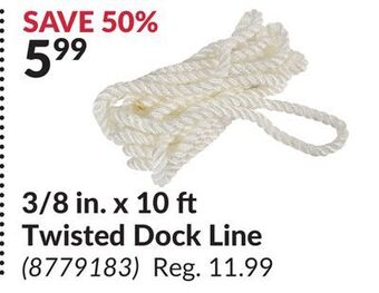 Princess Auto 3/8 in. x 10 ft twisted dock line offer
