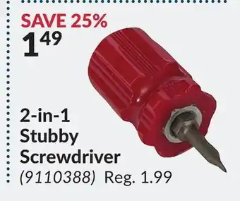 Princess Auto 2-in-1 stubby screwdriver offer