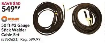 Princess Auto 50 ft #2 gauge stick welder cable set offer