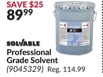 Princess Auto Professional grade solvent offer