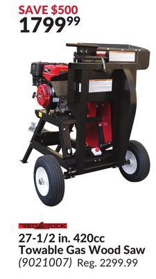 Princess Auto 27-1/2 in. 420cc towable gas wood saw offer