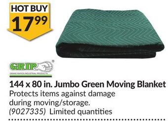 Princess Auto 144 x 80 in. jumbo green moving blanket offer