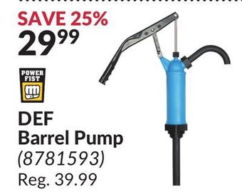 Princess Auto Def barrel pump offer