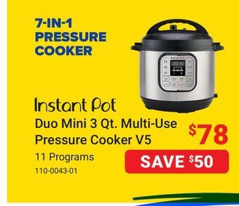 Visions Electronics Instant pot duo mini 3 qt. multi-use pressure cooker v5 offer
