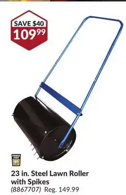 Princess Auto 23 in. steel lawn roller with spikes offer