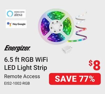 Visions Electronics Energizer 6.5 ft rgb wifi led light strip offer
