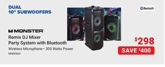 Visions Electronics Monster remix dj mixer party system with bluetooth offer