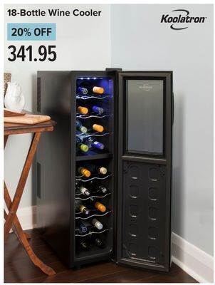 Linen Chest 18-bottle wine cooler offer