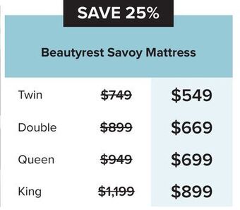 Linen Chest Beautyrest savoy mattress offer