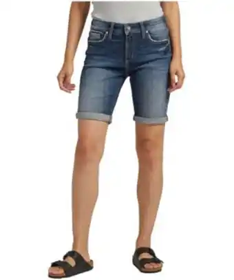 Mark's Women's elyse curvy fit mid rise bermuda jean shorts offer