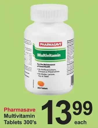 Pharmasave Pharmasave multivitamin tablets offer