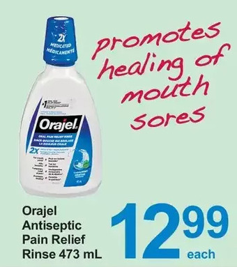 Pharmasave Orajel antiseptic pain relief rinse offer
