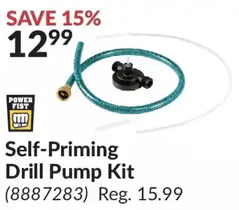 Princess Auto Power fist self-priming drill pump kit offer