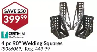 Princess Auto Certiflat 4 pc 90° welding squares offer