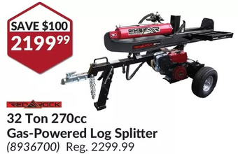 Princess Auto Red rock 32 ton 270cc gas-powered log splitter offer