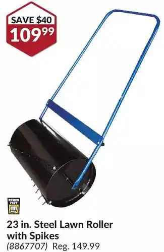 Princess Auto Power fist 23 in. steel lawn roller with spikes offer